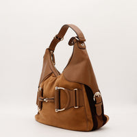 Sac Gucci Hobo Horsebit camel vue de trois quarts détail structure souple — AMANA Vintage