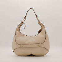 Hobo Bambou Gucci cuir beige vue de profil droit — AMANA Vintage