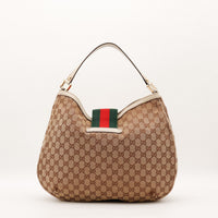 Sac Gucci Hobo Web toile monogrammée vue arrière occasion authentique — AMANA Vintage