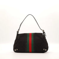 Hobo Gucci monogramme noir vue de dos bande Web verticale occasion authentique — AMANA Vintage