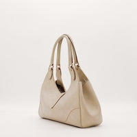 Sac Gucci New Jackie cuir taupe vue de trois quarts droit — AMANA Vintage