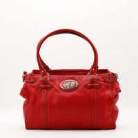 Sac à main Dior cuir rouge vue de face occasion authentique — AMANA Vintage