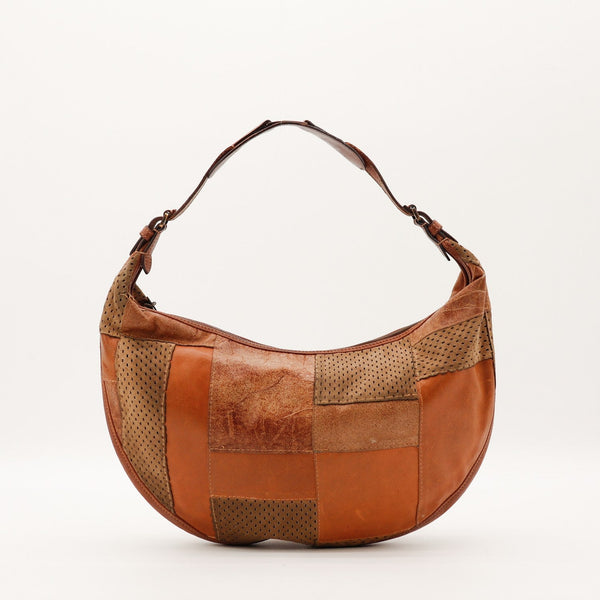 Sac Dior Hobo Patchwork cuir et daim vue de face occasion authentique — AMANA Vintage