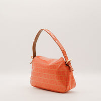 Sac Fendi Zucchino rouge vue de côté bandoulière réglable occasion authentique — AMANA Vintage
