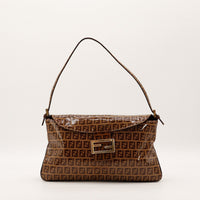 Sac Fendi Mamma Baguette toile Zucchino enduite vue de face occasion authentique — AMANA Vintage