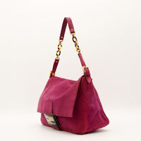 Sac Fendi Mia nubuck fuchsia vue trois quarts occasion authentique — AMANA Vintage