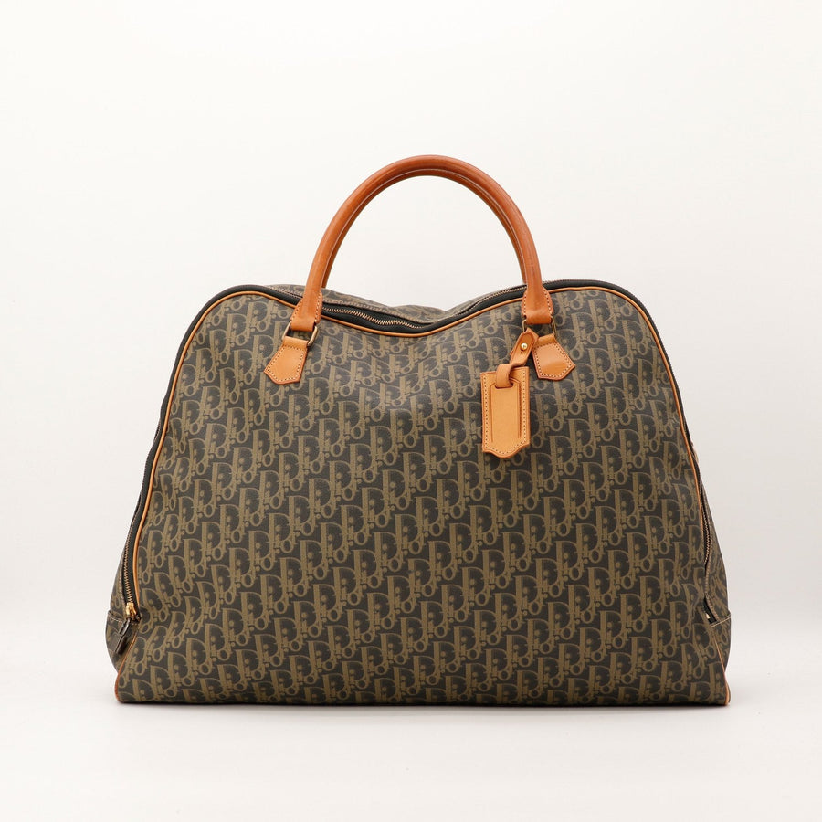 Sac Boston Dior Trotter toile Oblique vue de face occasion authentique — AMANA Vintage