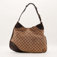 Sac Gucci Hobo Horsebit vue arrière toile monogrammée occasion authentique — AMANA Vintage