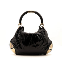 Sac Gucci Indy Hobo cuir verni noir vue arrière occasion authentique — AMANA Vintage