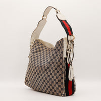 Sac Gucci Hobo Web profil anse cuir blanc occasion authentique — AMANA Vintage