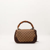 Vue arriere sac Gucci Tote Bag Bambou canvas GG marron occasion authentique — AMANA Vintage
