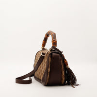 Vue du dessous sac Gucci Tote Bag Bambou cuir marron occasion authentique — AMANA Vintage