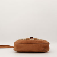 Detail fond Gucci New Jackie cuir camel usure visible occasion — AMANA Vintage