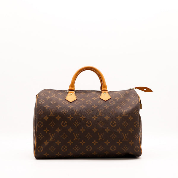 Sac Louis Vuitton Speedy 35 toile Monogramme vue de face occasion authentique — AMANA Vintage