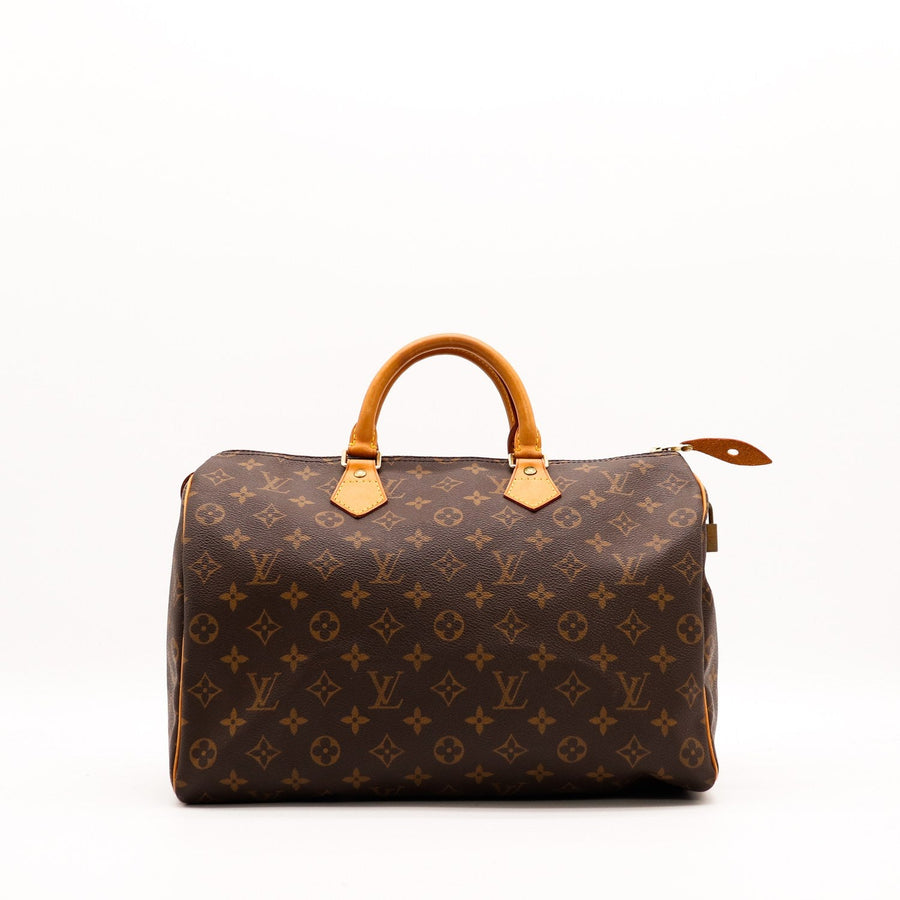 Sac Louis Vuitton Speedy 35 toile Monogramme vue de face occasion authentique — AMANA Vintage