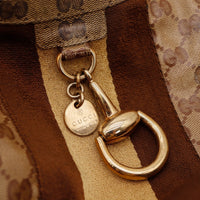 Détail breloque Horsebit dorée Gucci Hobo Web occasion authentique — AMANA Vintage