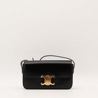 Sac Céline Triomphe cuir lisse noir vue de face occasion authentique — AMANA Vintage