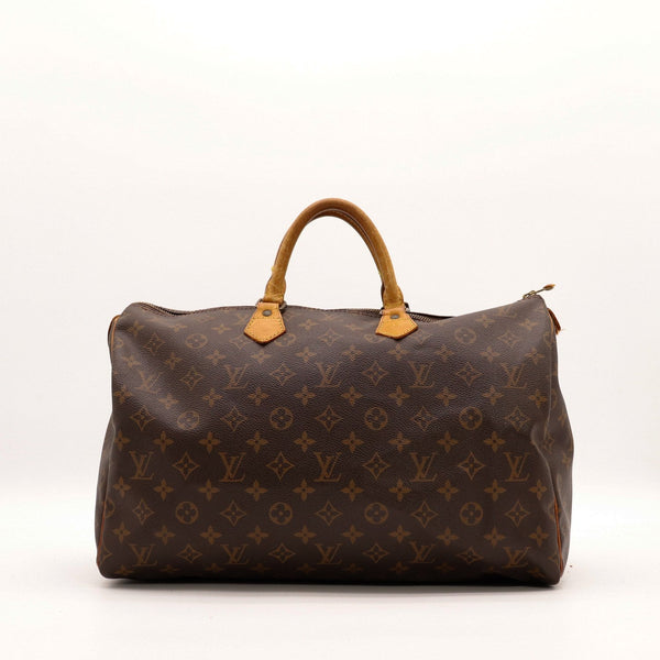 Sac Louis Vuitton Speedy 40 toile Monogram vue de face occasion authentique — AMANA Vintage