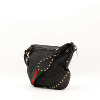 Sac Gucci Hobo toile monogrammée noire vue de trois-quarts arrière occasion authentique — AMANA Vintage