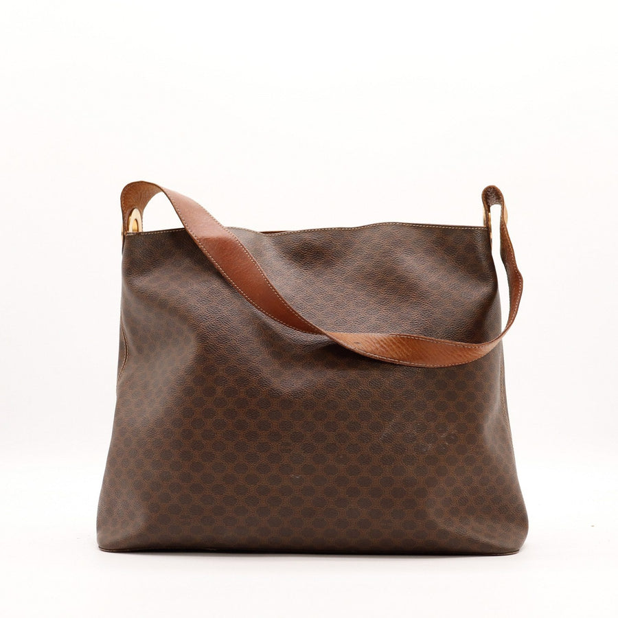 Sac Hobo Celine Macadam toile monogrammée marron vue de face occasion authentique — AMANA Vintage