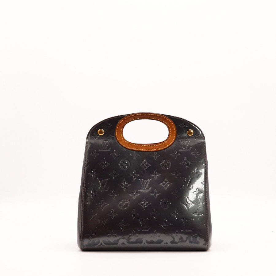 Sac Louis Vuitton Roxbury Drive Vernis Monogram noir vue de face occasion authentique — AMANA Vintage