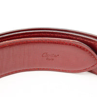Détail cuir bordeaux estampille Cartier Paris ceinture réversible occasion authentique — AMANA Vintage