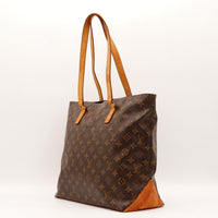 Sac Louis Vuitton Cabas Mezzo vue trois quarts cuir vachette patine caramel — AMANA Vintage