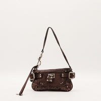 Pochette Chloé Paddington cuir métallisé bronze vue de face occasion authentique — AMANA Vintage