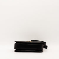 Sac Céline Triomphe cuir noir vue du dessus occasion authentique — AMANA Vintage
