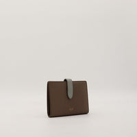 Portefeuille Celine Strap vue de dos cuir marron gris — AMANA Vintage