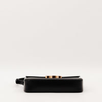 Sac Céline Triomphe cuir noir vue de dessus occasion authentique — AMANA Vintage