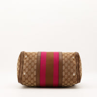 Sac Gucci Boston Web vue du dessous pieds metalliques occasion — AMANA Vintage
