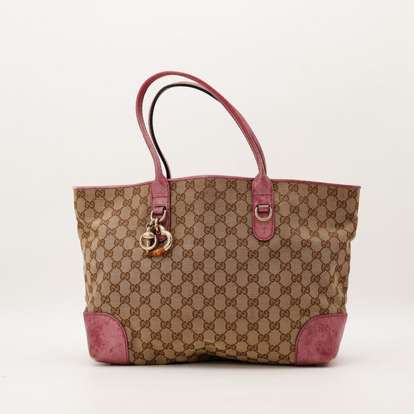 Tote Bag Gucci GG Canvas bordeaux vue de face occasion authentique — AMANA Vintage