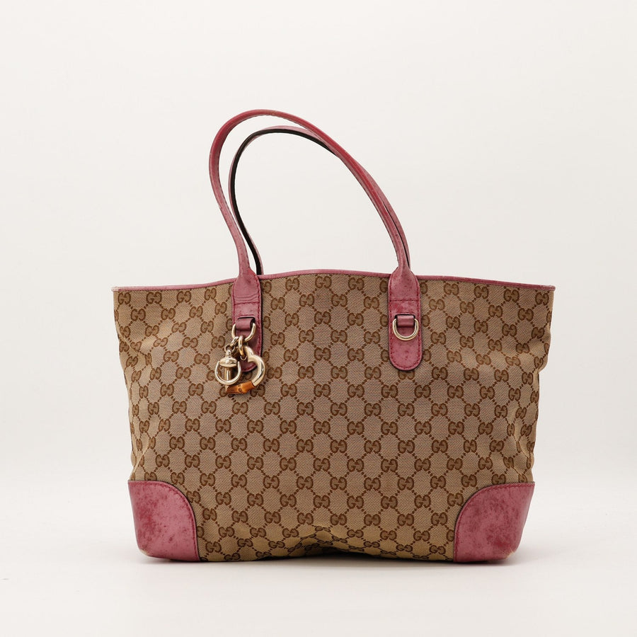 Tote Bag Gucci GG Canvas bordeaux vue de face occasion authentique — AMANA Vintage