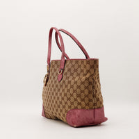 Tote Bag Gucci GG Canvas bordeaux vue de trois quarts gauche — AMANA Vintage