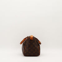 Louis Vuitton Speedy 25 vue de profil gauche fond plat occasion — AMANA Vintage