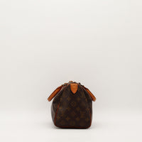 Louis Vuitton Speedy 25 vue de profil droit languette cadenas vachette — AMANA Vintage