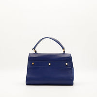 Saint Laurent Muse Two vue de dos cuir grené bleu marine — AMANA Vintage