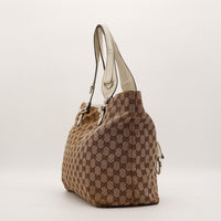 Vue de profil gauche Tote Horsebit Gucci toile GG Canvas occasion — AMANA Vintage