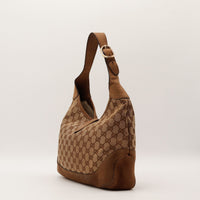 Sac Gucci New Jackie vue de profil droit cuir nubuck marron — AMANA Vintage