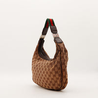 Vue de dessous Hobo Web Gucci toile monogrammée fond occasion — AMANA Vintage