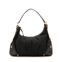Sac Gucci Indy Hobo toile monogrammée noire vue de face occasion authentique — AMANA Vintage