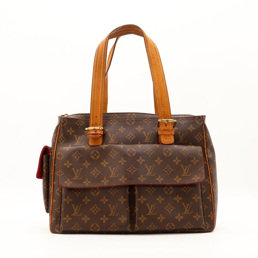 Sac Louis Vuitton Multipli Cité toile Monogram vue de face avec poche frontale à rabat occasion authentique — AMANA Vintage