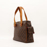 Vue de trois quarts gauche Louis Vuitton Multipli Cité poche latérale et anses — AMANA Vintage