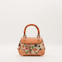 Face arrière Gucci Tote Bag Bella Bambou toile Flora botanique multicolore — AMANA Vintage