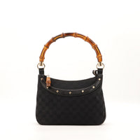 Face arrière Hobo Bambou Gucci toile monogrammée noire — AMANA Vintage