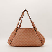 Gucci Hobo monogramme rose vue de dos occasion authentique — AMANA Vintage