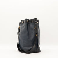 Sac seau Céline bicolore vue de dos avec zip latéral doré — AMANA Vintage