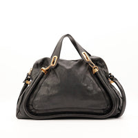 Sac Chloé Paraty noir vue de face alternative avec bandoulière — AMANA Vintage