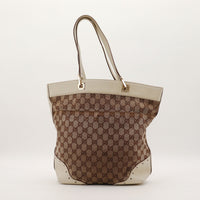 Gucci Tote Horsebit vue de dos canvas GG beige occasion authentique — AMANA Vintage
